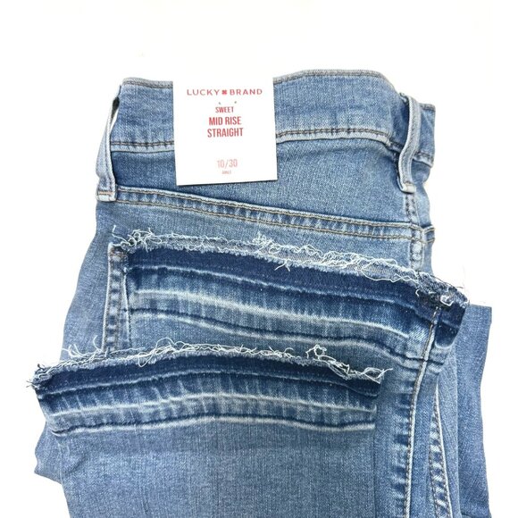 Lucky Brand Womens Mid Rise Sweet Release Hem Straight Jeans Sz 30 New - Picture 5 of 10